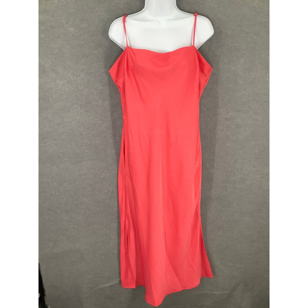 A New Day Coral Pink Sleeveless Sz L Slip Dress Casual Summer Party Sundress